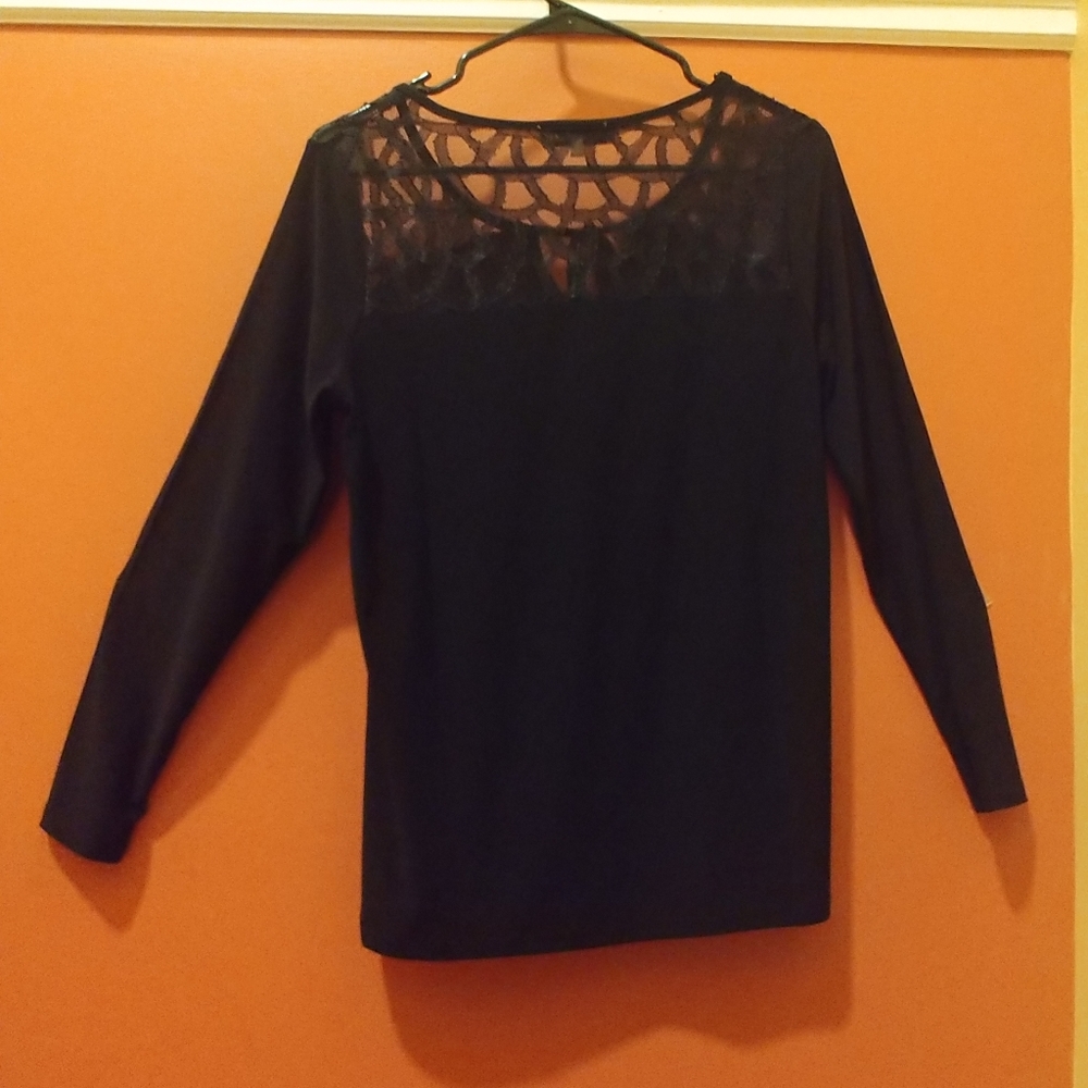 Black Long-Sleeve Blouse